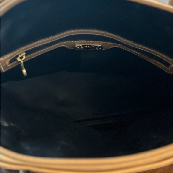 Fendi Vintage Pequín Striped Canvas & Leather Dome Satchel Crossbody Bag - Picture 11 of 14